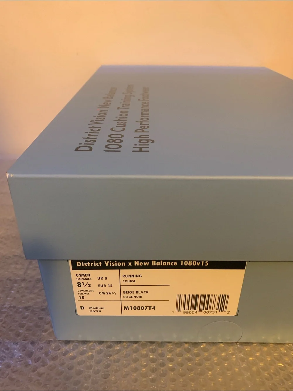 District Vision x New Balance 1080v15 Linen Black M10807T4 - Men’s Size 8.5